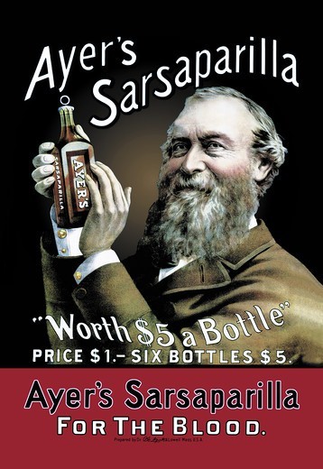 AYER'S SARSAPARILLA, MEDICAL - POTIONS, MEDICATIONS, & CURES