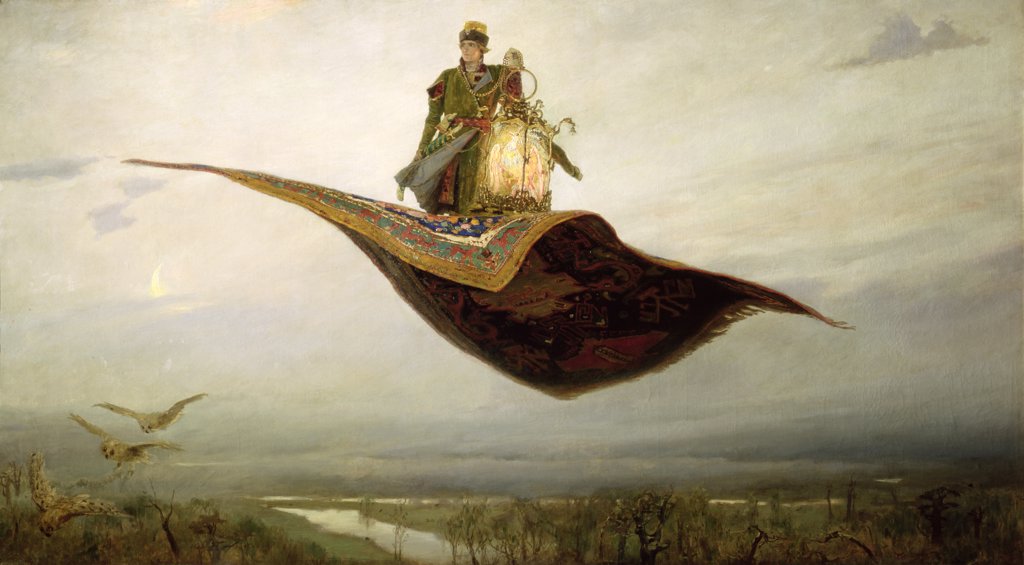 THE MAGIC CARPET 1880 APOLLINARY MIKHAILO VASNETSOV (1856-1933 RUSSIAN) OIL ON CANVAS