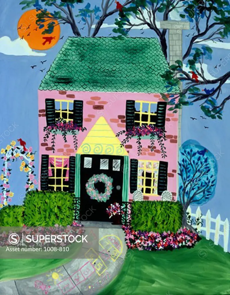 My House by Patricia A. Schwimmer,  Tempera,  1995,  (born 1953)