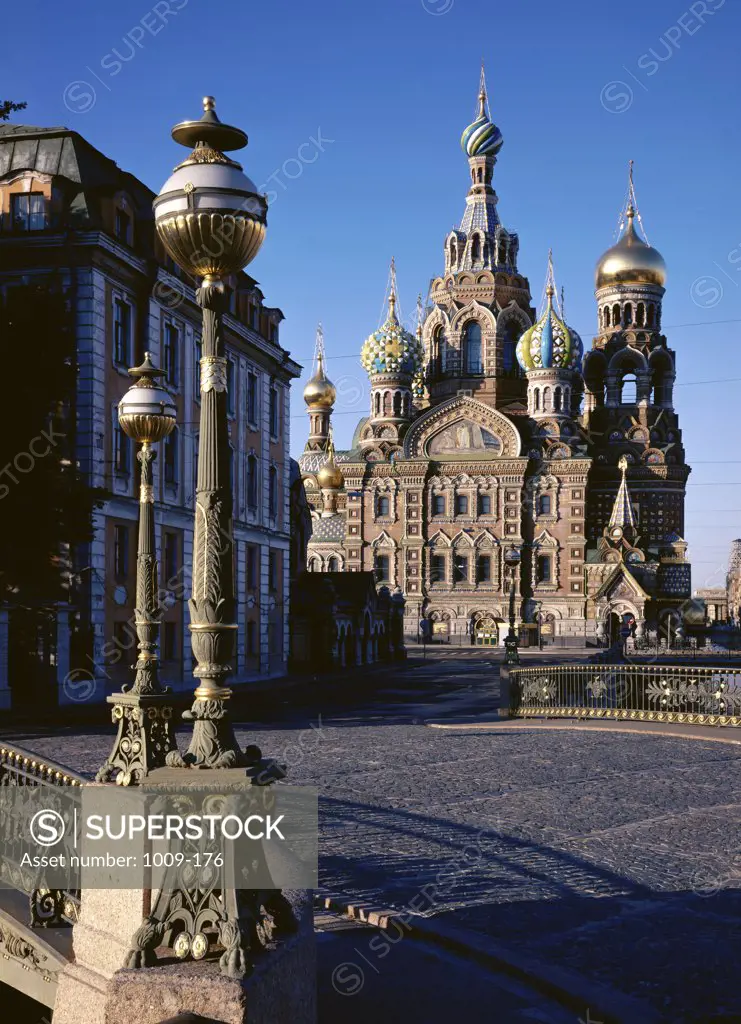 Facade of a church, Church of Our Savior on the Spilled Blood, St. Petersburg, Russia