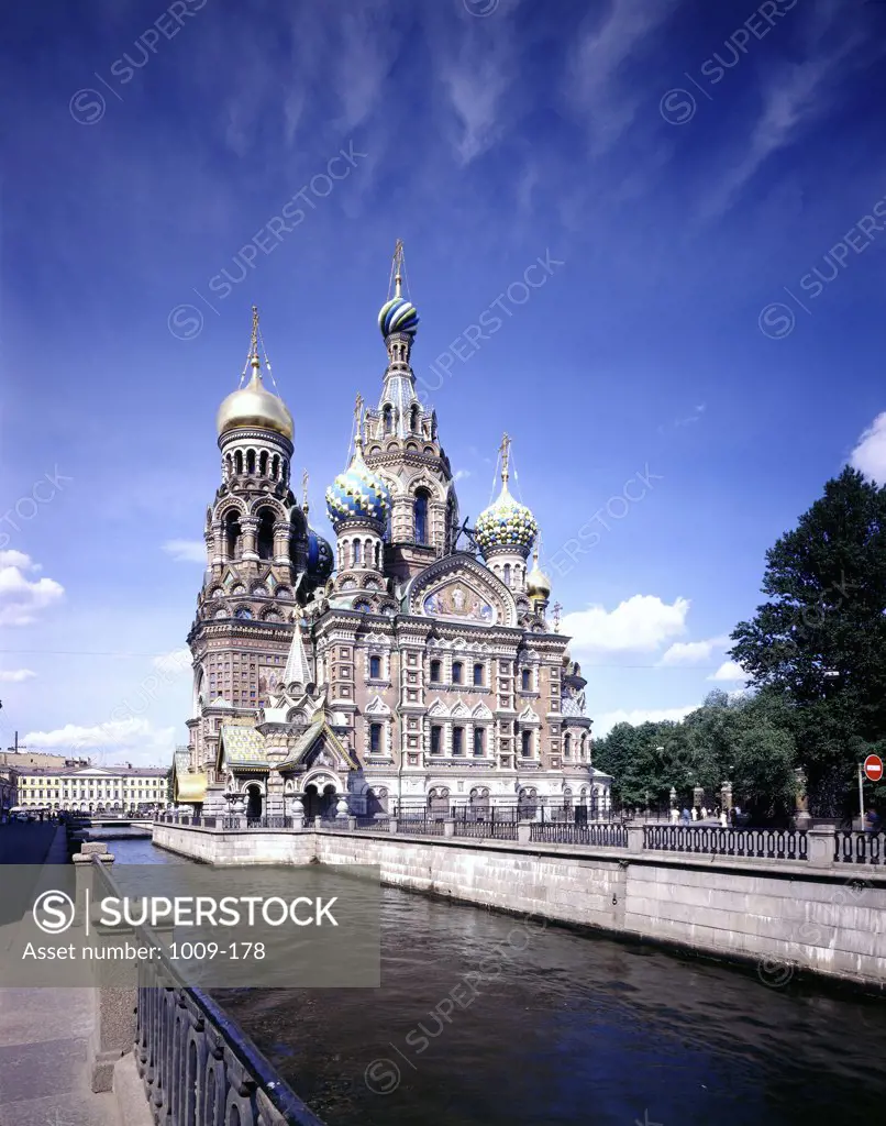 Church at the waterfront, Church of Our Savior on the Spilled Blood, St. Petersburg, Russia