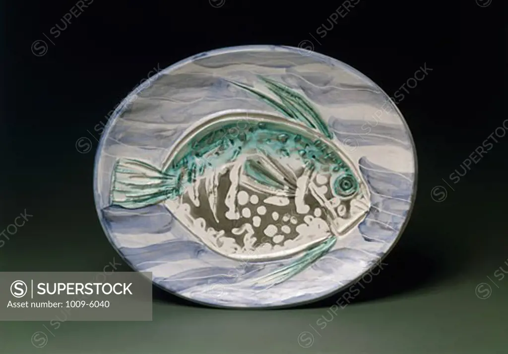 Fish by Pablo Picasso, painted ceramic, 1881-1973