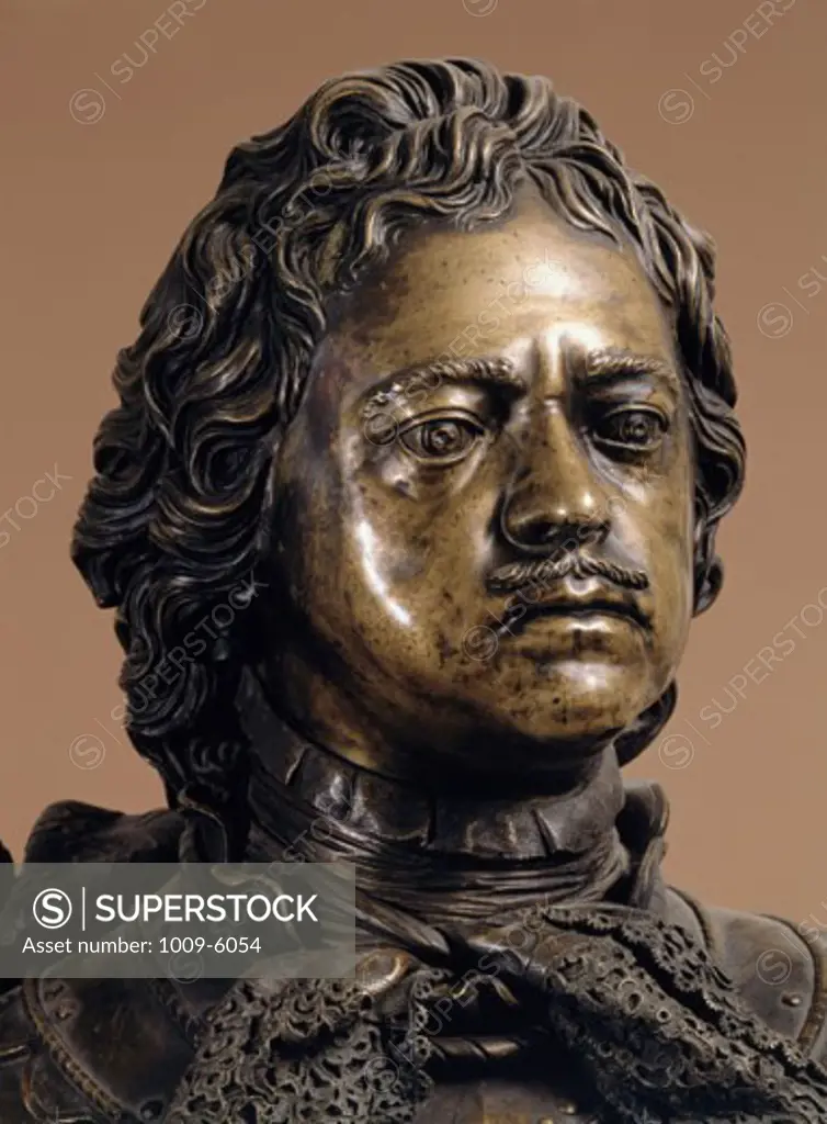Peter the Great (Detail) Bartolomeo F. Rastrelli  (1700-1771/Italian) Bronze Hermitage Museum, St Petersburg, Russia
