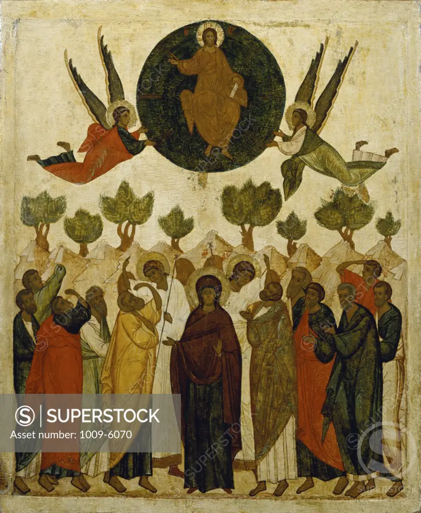 The Ascension of our Lord  1593,   Icon   Oil on Wood Novgorod, Russia 