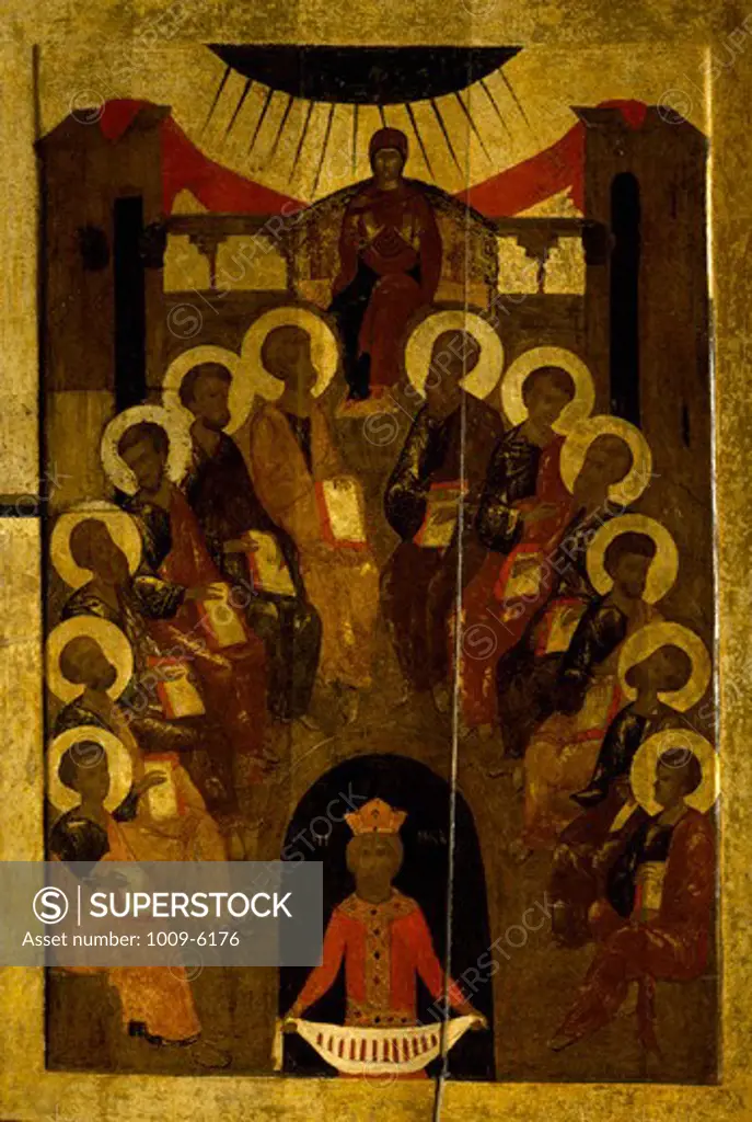 The Descent of the Holy Spirit, Icon, 15th Century, Russia, Novgorod