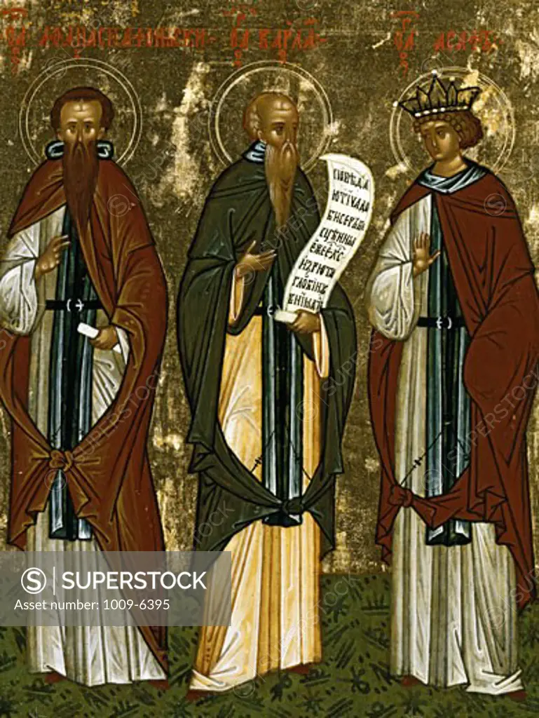 St. Athanasius of Athos, St. Barlaam and St. Joasaph End of 15th Century Artist Unknown Icon Cathedral of St. Sophia Novgorod, Russia Tempera on canvas