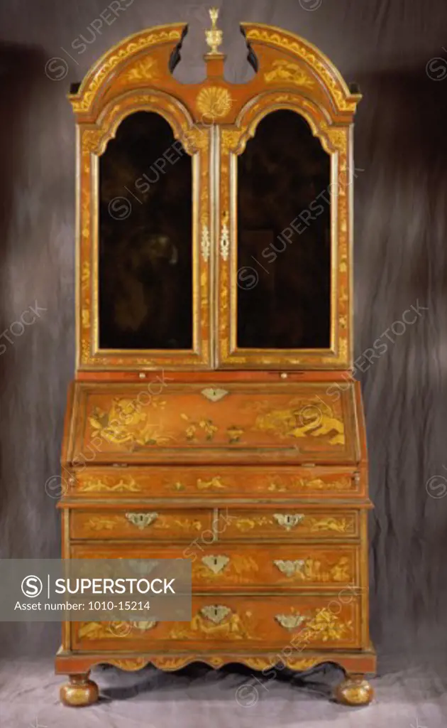 Secretary, Queen Anne (Oriental Style) Antique Furniture 