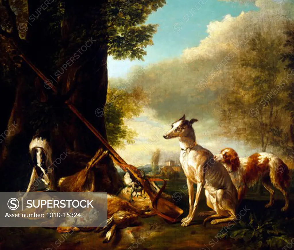 After the Hunt by Melchior d' Hondecoeter, painting, 1636-1695