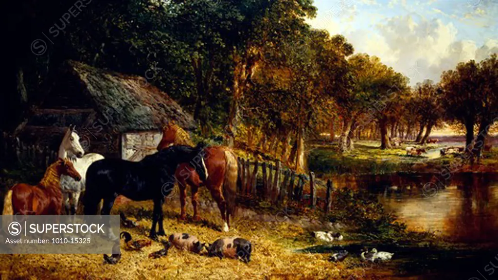 Fenland Farm by John Frederick Herring Jr, Oil on canvas, 1815-1907