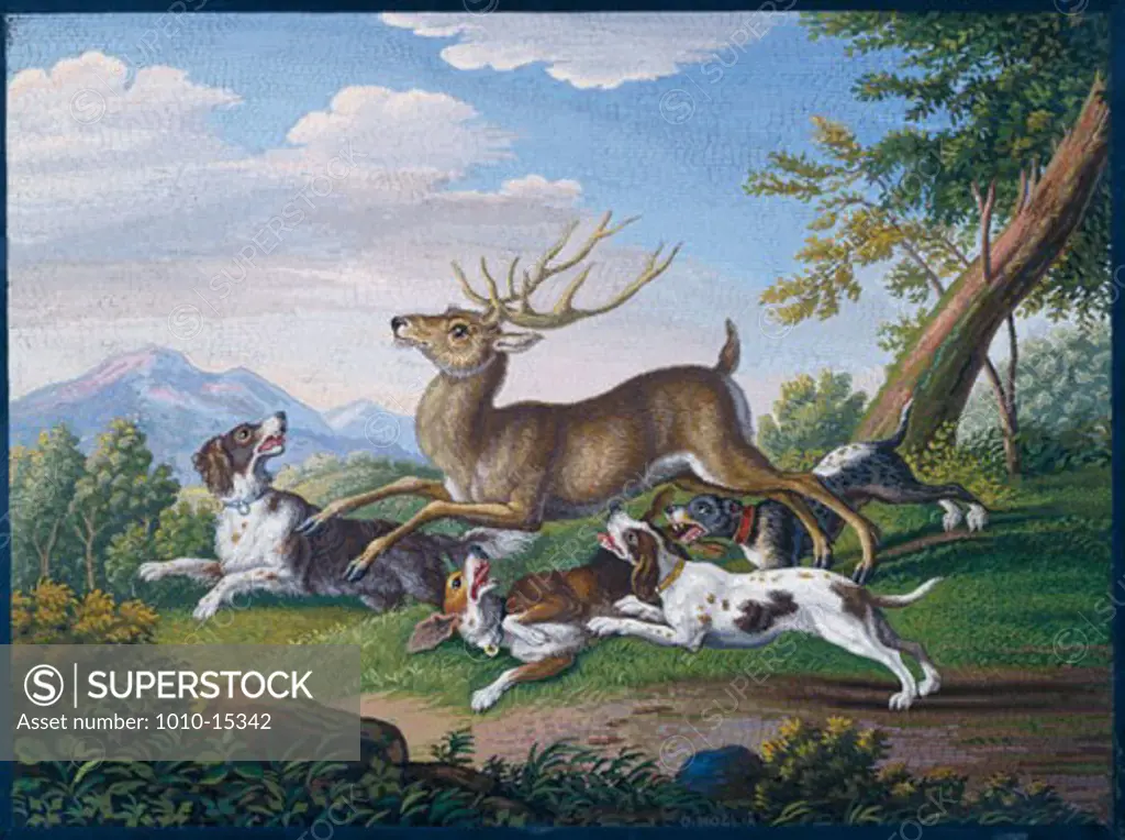The Deer Hunt Domenico Moglia (1780-1862/Italian) 
