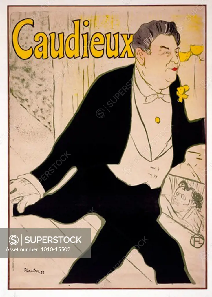 Caudieux by Henri de Toulouse-Lautrec, illustration, 1893, 1864-1901