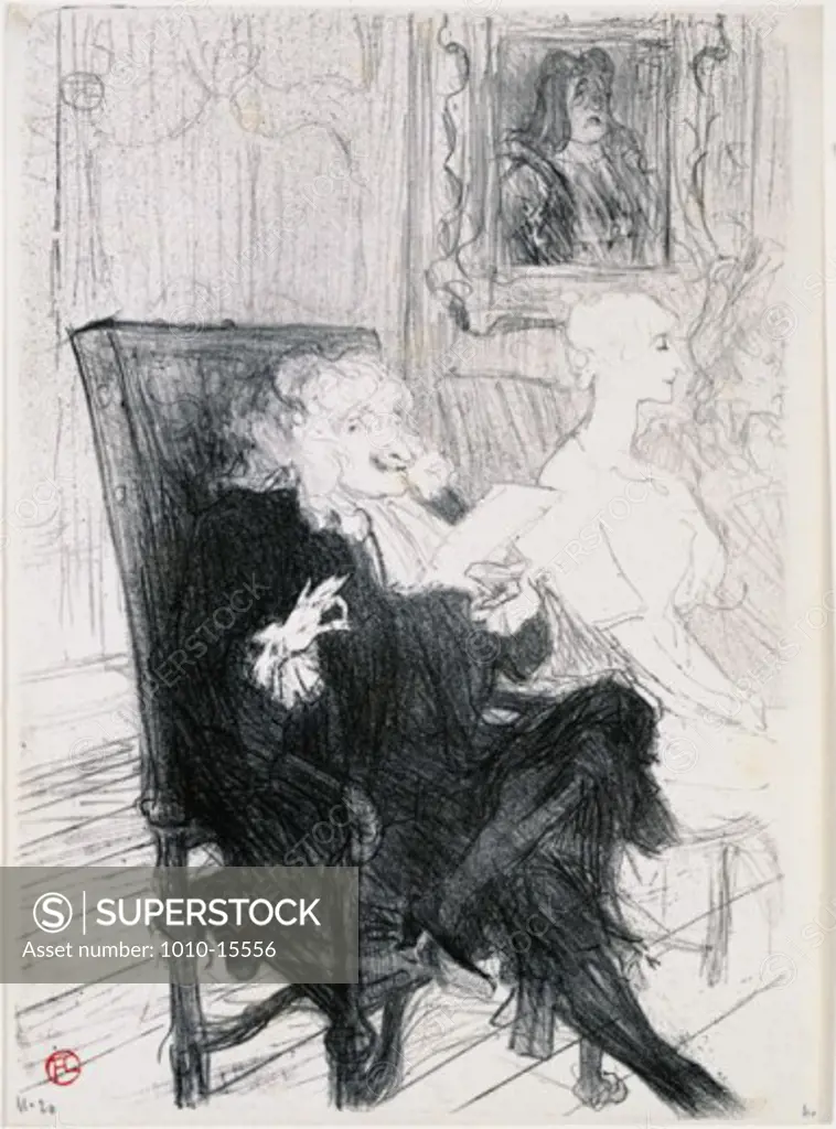 Truffier et Moreno dans les Femmes Savantes  1893 Henri de Toulouse-Lautrec (1864-1901 French) Lithograph 
