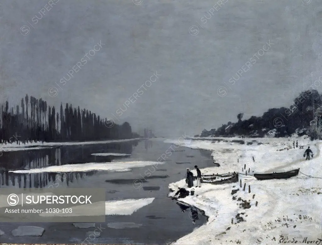 Ice Floes on the Seine at Bougival ca.1864-1869 Claude Monet (1840-1926 French) Oil on canvas Musee d'Orsay, Paris, France