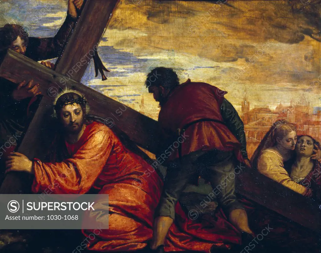 Jesus Succumbing to the Weight of the Cross by Paolo Veronese,  oil on canvas,  (1528-1588),  France,  Paris,  Musee du Louvre