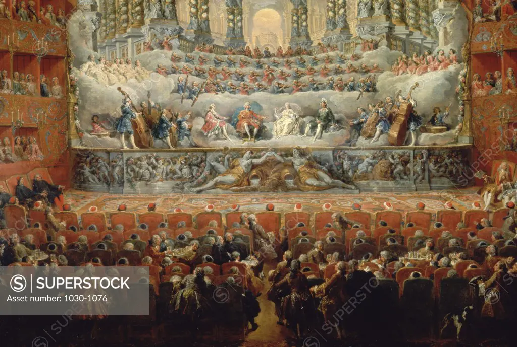 Musical Fete Given by Cardinal De La Rouchefoucauld at Theatre Argentine, Rome on July 15, 1747  1747  Giovanni Paolo Pannini (1692-1765/Italian)  Oil on Canvas  Musee du Louvre, Paris 
