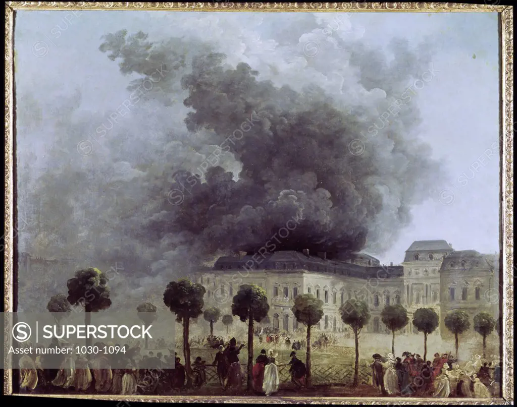 L'incendie De L'opera Du Palais-Royal En 1781 Burning Of The Opera At The Royal Palace In 1781 Hubert Robert (1733-1808 French) Oil On Canvas Musee Carnavalet, Paris, France