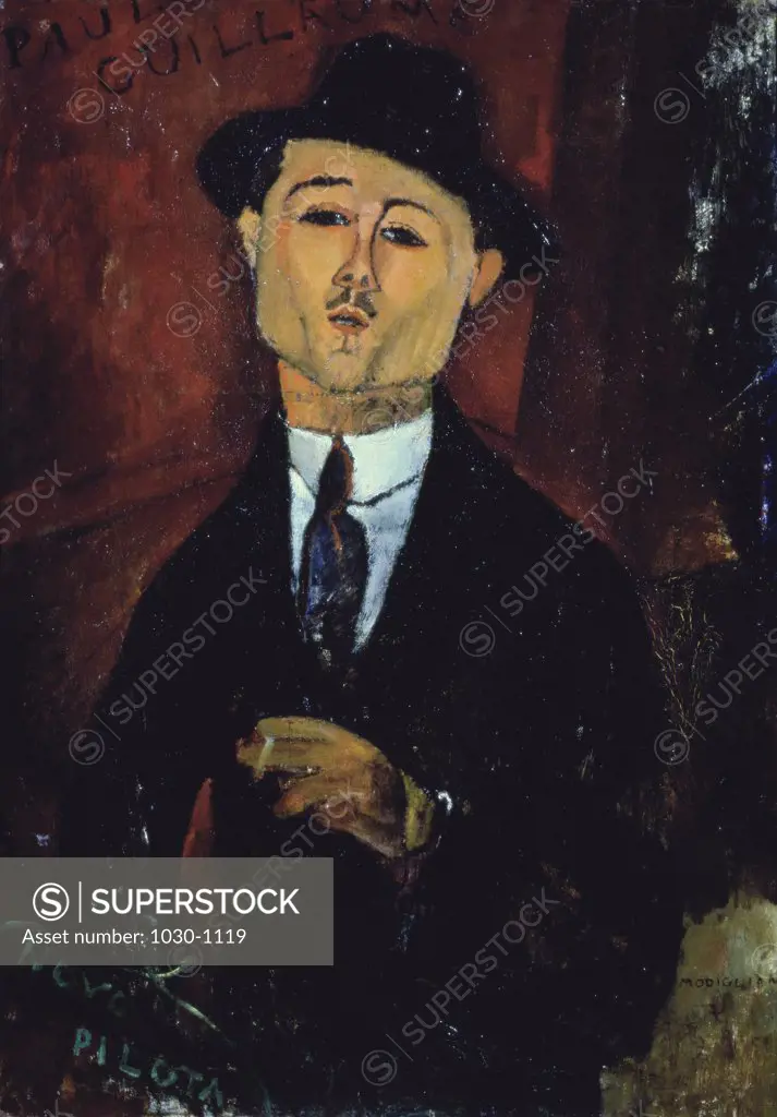 Paul Guillaume, Novo Pilota  1915,  Amedeo Modigliani (1884-1920/ Italian)  Oil on Canvas  Musee de l'Orangerie, Paris 