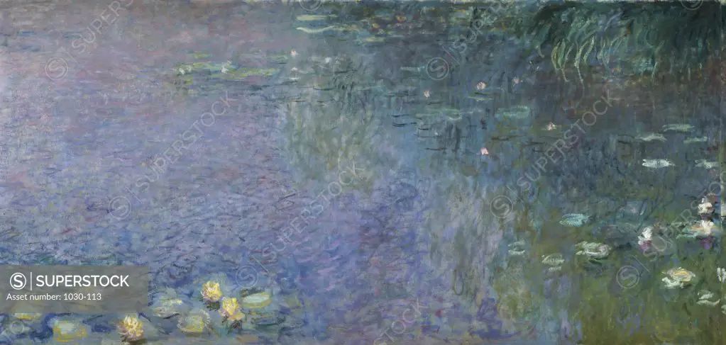 Water-Lillies. Morning. Right Side. Claude Monet (1840-1926/French) Oil on Canvas Musee de l'Orangerie, Paris, France