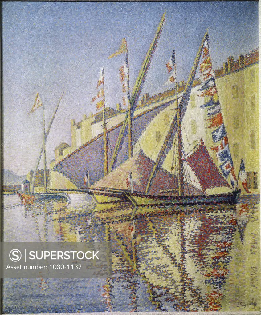 The Port of Saint Tropez   1893 Paul Signac (1863-1935 French)  Oil on canvas Von der Heydt Museum, Wuppertal, Germany