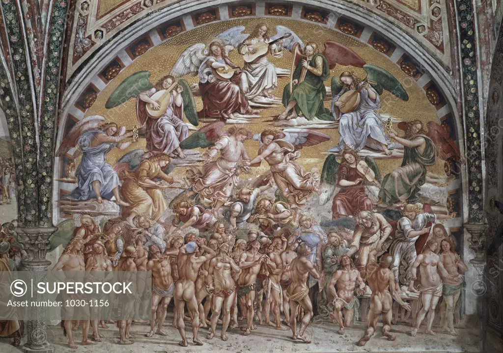 Chapel Of The Madonna Of San Brizio Left Wall: The Elect 1499-1504 Luca Signorelli (1445/50-1523 Italian) Fresco Duomo, Orvieto, Italy