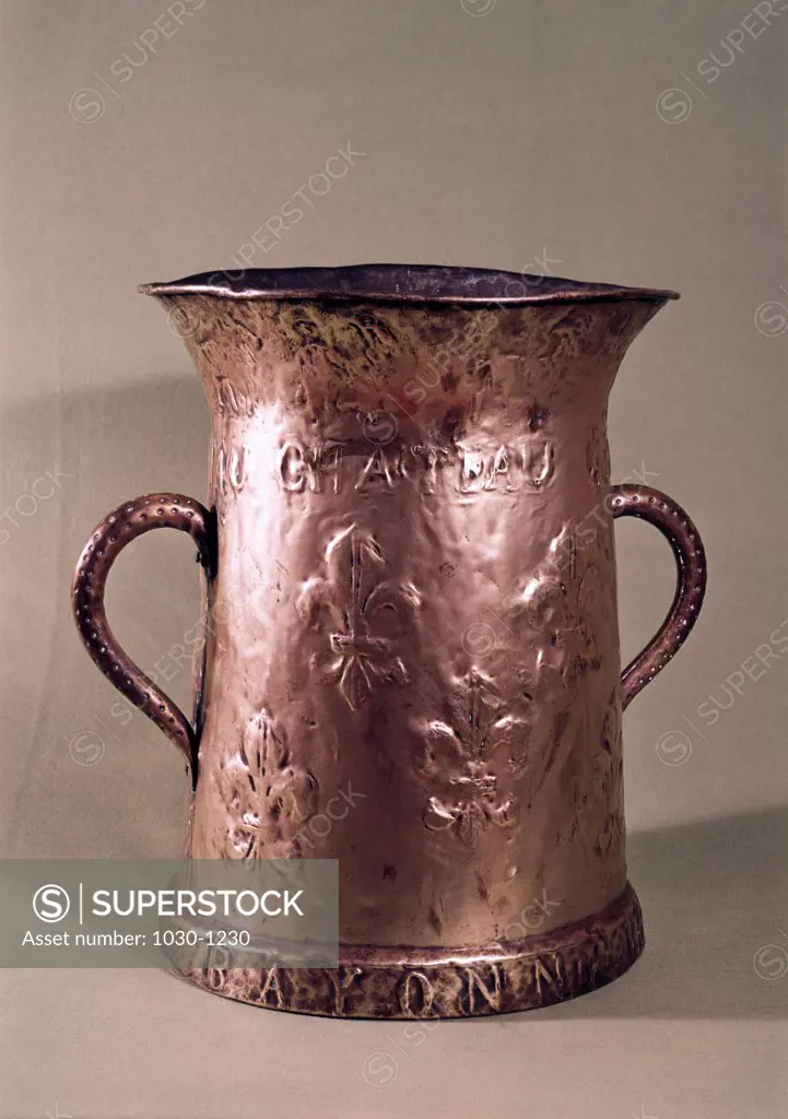 Bayonne Vase in Hammered Copper 1677 Artist Unknown Pyreneen Museum, Lourdes, France