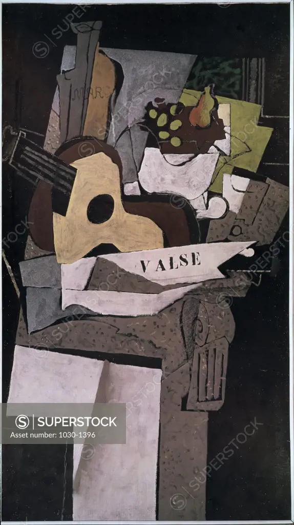 Still Life with a Guitar 1921-1922 Georges Braque (1882-1963 French) Oil on canvas National Gallery, Prague, Czech Republic