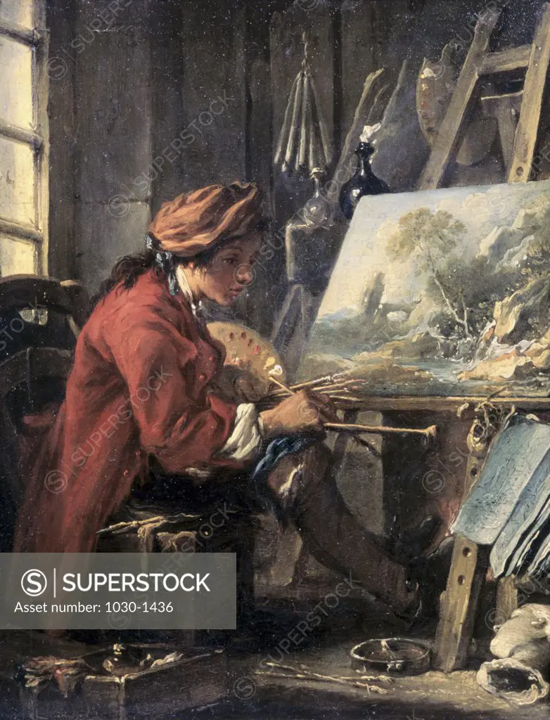 The Painter in His Studio  Francois Boucher (1703-1770/French) Musee du Louvre, Paris, France