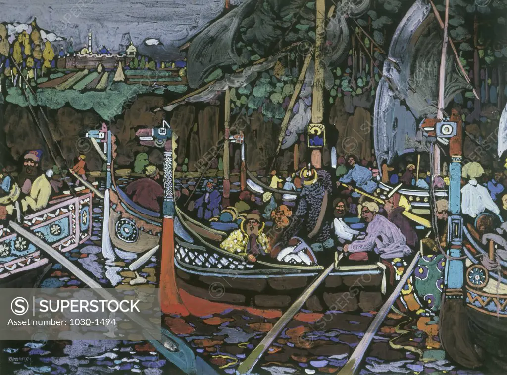 Song of the Volga 1906 Vasily Kandinsky (1855-1944 Russian) Tempera on cardboard National Museum of Modern Art, Paris