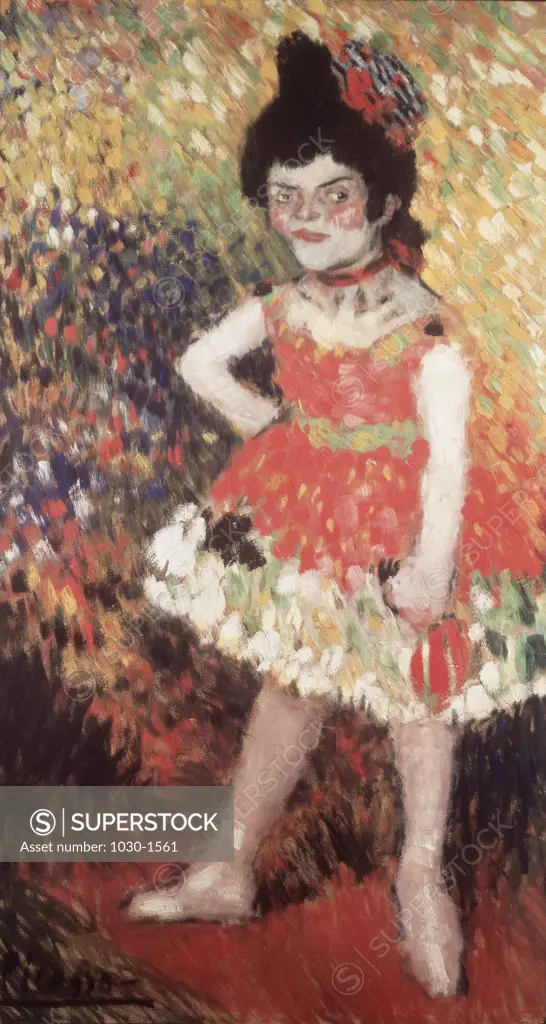 Dwarf Dancer  (Nana)  (Danseuse Naine  (La Nana))  1901 Pablo Picasso (1881-1973 /Spanish)  Oil on Cardboard  Picasso Museum, Barcelona     