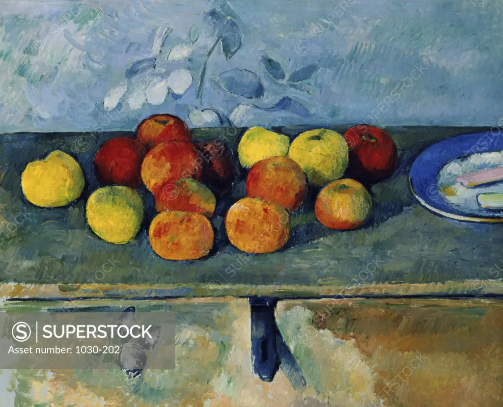 Apples and Biscuits c.1879-1882 Paul Cezanne (1839-1906 French) Oil on canvas Musee de l'Orangerie, Paris, France   