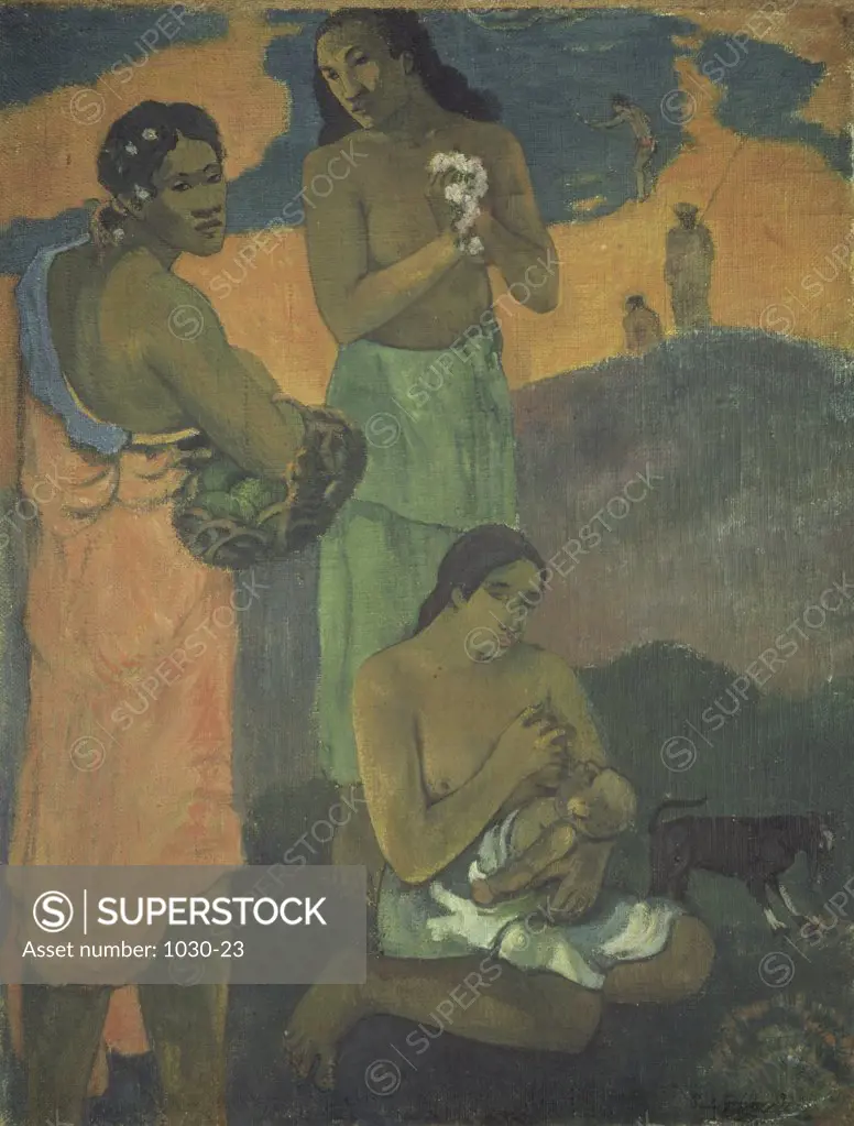 Motherhood  (Women on the Seashore) Maternite  (Femmes au Bord de la Mer) 1899 Paul Gauguin (1848-1903/French) Oil on Canvas State Hermitage Museum, St. Petersburg, Russia