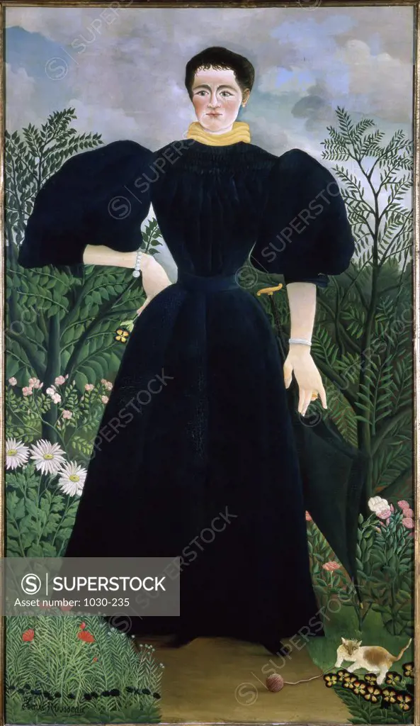 Portrait of the Artist's First Wife  c. 1895-1897 Henri Rousseau (1844-1910/French)  Oil on canvas Musee d'Orsay, Paris  