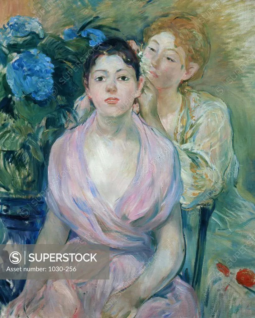 The Hydrangea  (The Two Sisters)  L'Hortensia  (Les Deux Soeurs)  1894 Berthe Morisot (1841-1895/French)  Oil on canvas Musee d'Orsay, Paris  