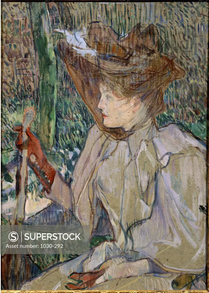 Woman with Gloves (Honorine Platzer) 1891 Henri de Toulouse-Lautrec (1864 -1901 French) Oil on cardboard Musee d' Orsay, Paris, France