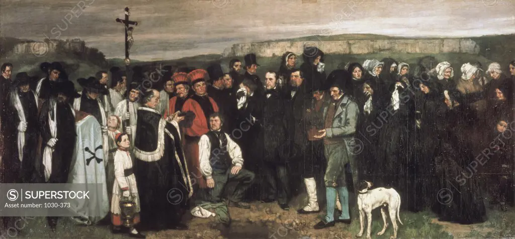 Un Enterrement A Ornans A Burial At Ornans 1849-1850 Courbet, Gustave(1819-1877 French) Oil On Canvas Musee d'Orsay, Paris, France 