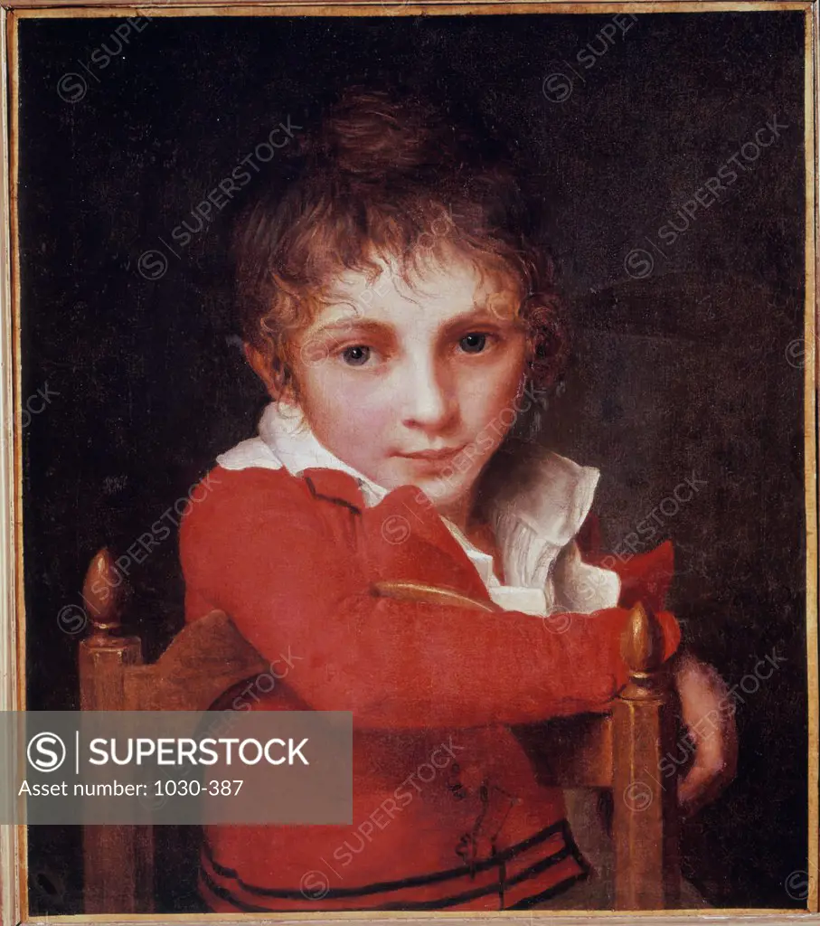 Portrait D'un Jeune Garcon Portrait Of A Young Man Jacques-Louis David (1748-1825 French) Painting Musee du Louvre, Paris, France