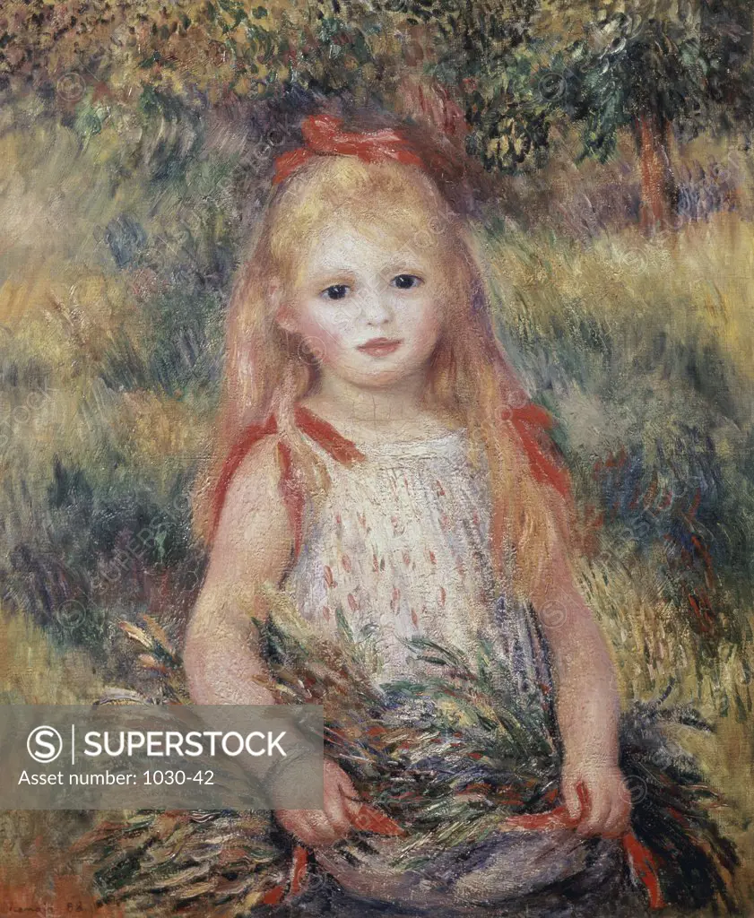 The Young Girl with a Sheaf (La Fillette a la Gerbe) 1888 Pierre-Auguste Renoir (1841-1919/ French) Oil on Canvas Sao Paulo Museum of Art, Sao Paulo, Brazil