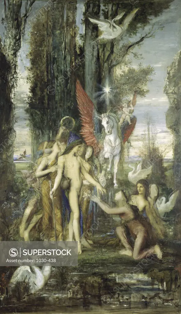 Hesiod and the Muses (Hesiode et les Muses) Gustave Moreau (1826-1898/French) Oil on Canvas National Gustave Moreau Museum, Paris, France
