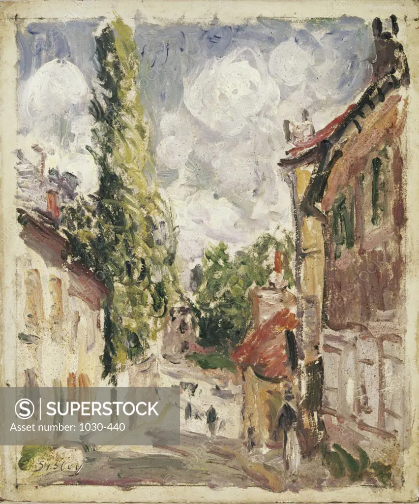 Street in a Village Alfred Sisley (1839-1899 French)  Musee Sainte-Croix, Poitiers, France