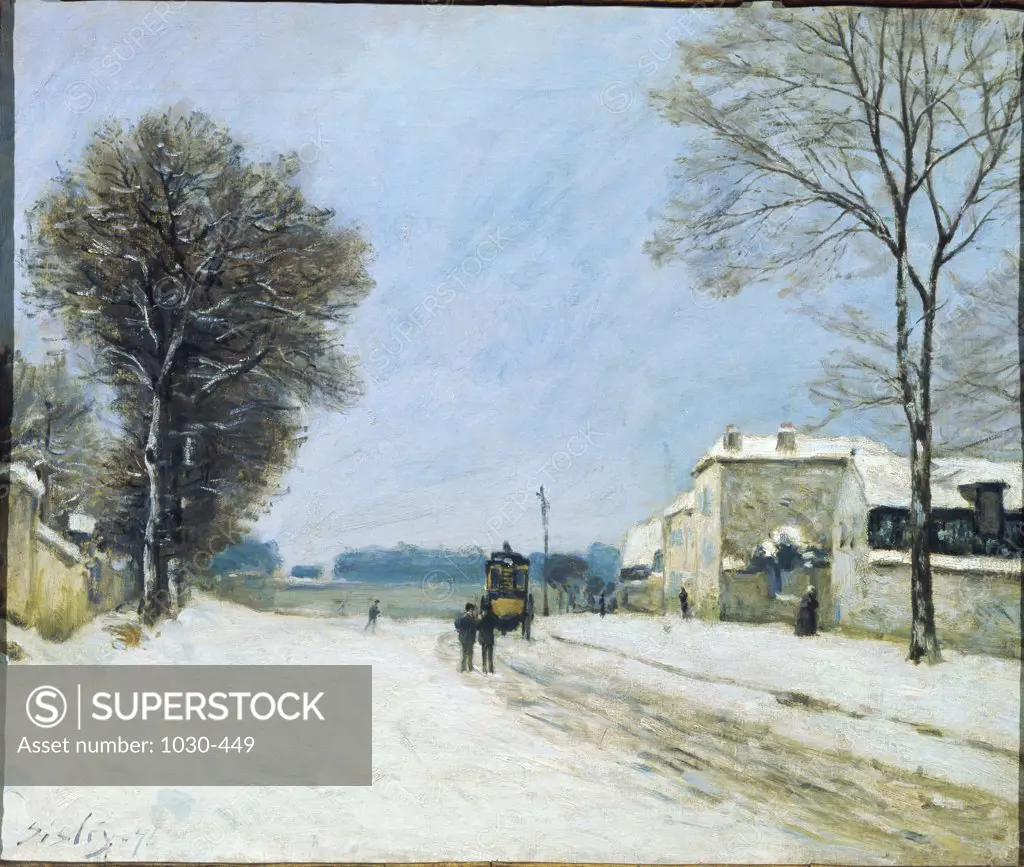 In Winter, Effects of Snow  1876 Alfred Sisley (1839-1899 French)  Musee des Beaux-Arts, Lille, France