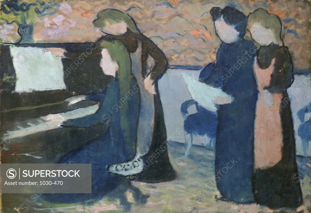 The Musicians  (Les dusiciennes) c. 1892 Maurice Denis (1870-1943/French)  Oil on canvas Private Collection     