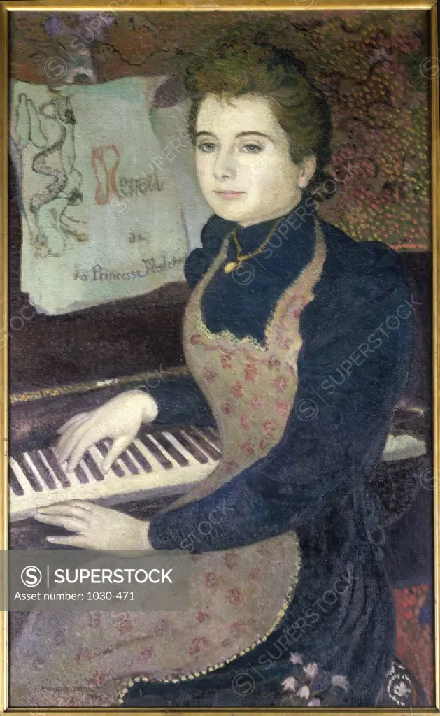 Martha at the Piano - Minuet of the Princess Maleine Marthe au Piano - Menuet de la Princesse Maline 1891, Oil on Canvas Maurice Denis 1870-1943 French Private Collection    