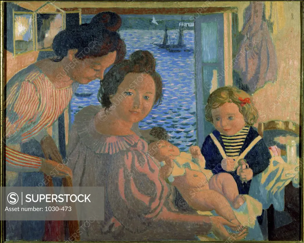 Maternity at Pouldu, in the Evening (Maternit au Pouldu, le Soir)  c. 1899 Maurice Denis (1870-1943/French)  Oil on cardboard Private Collection     
