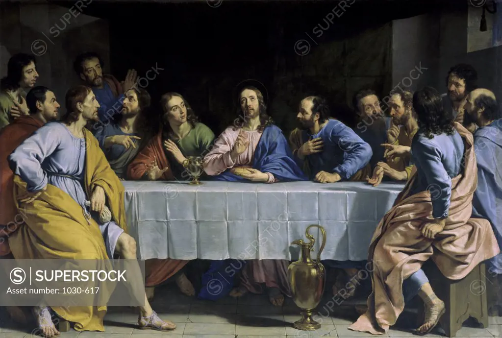 The Last Supper (La Cene) Philippe de Champaigne (1602-1674/French) Oil on Canvas Musee du Louvre, Paris, France