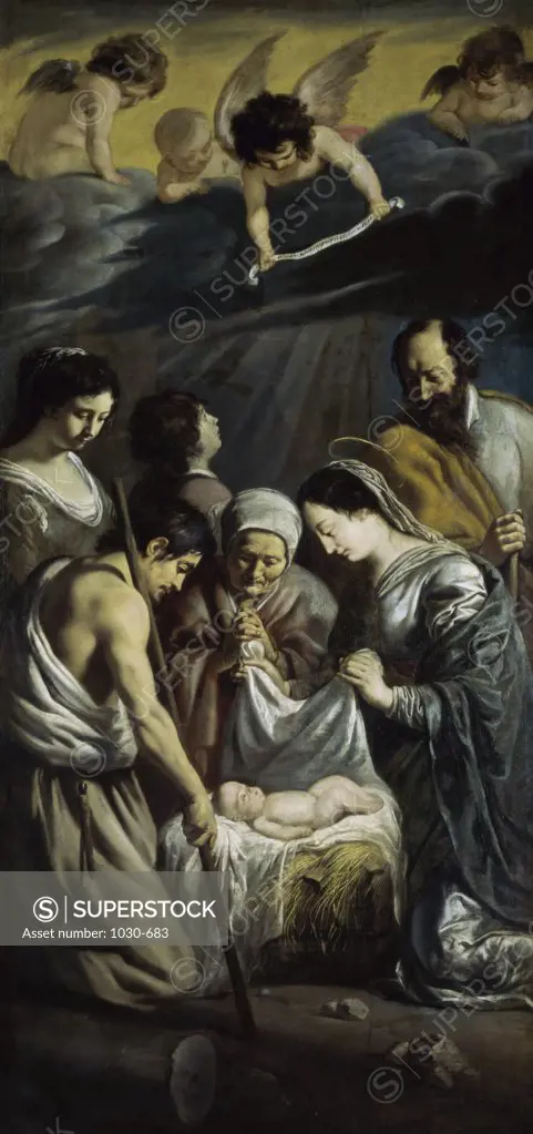 Adoration of The Shepherds Louis Le Nain C. 1593-1648  french Musee Du Louver, Paris 