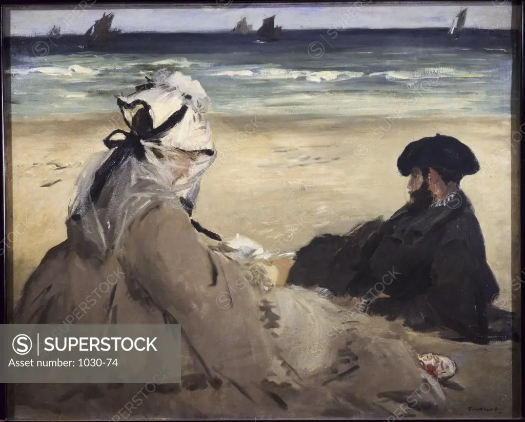 At the Beach 1873 Edouard Manet (1832-1883 French) Oil on canvas Musee d'Orsay, Paris