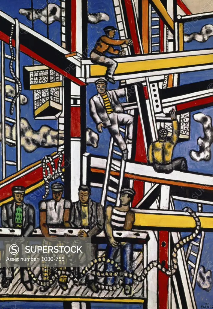 The Builders with Ropes  1950 Fernand Leger (1881-1955 /French) Oil on canvas Evelyn Sharp Collection, New York     