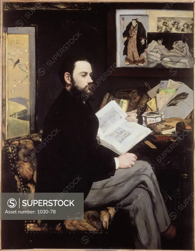 Portrait of Emile Zola 1868 Edouard Manet (1832-1883 French) Oil on canvas Musee d'Orsay, Paris, France