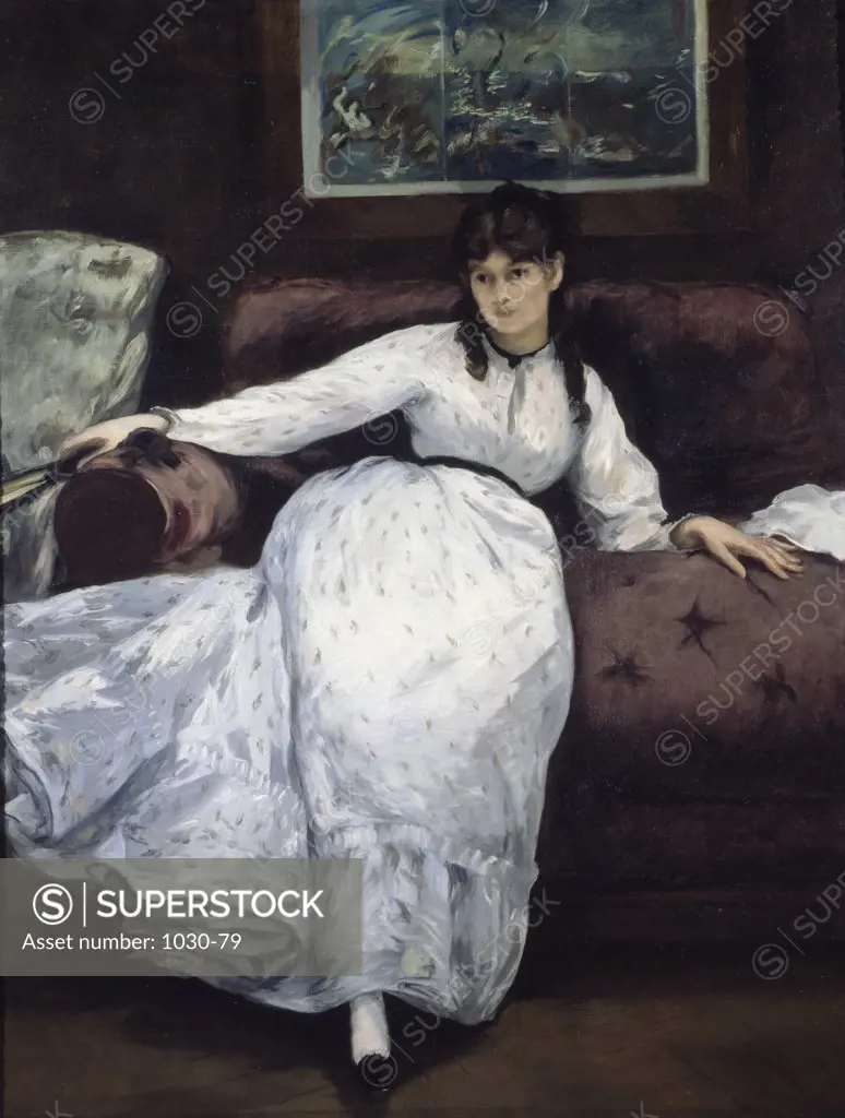 The Repose. Portrait of Berthe Morisot.  1870 Edouard Manet (1832-1883 /French)  Oil on canvas  Museum of Art, Providence 