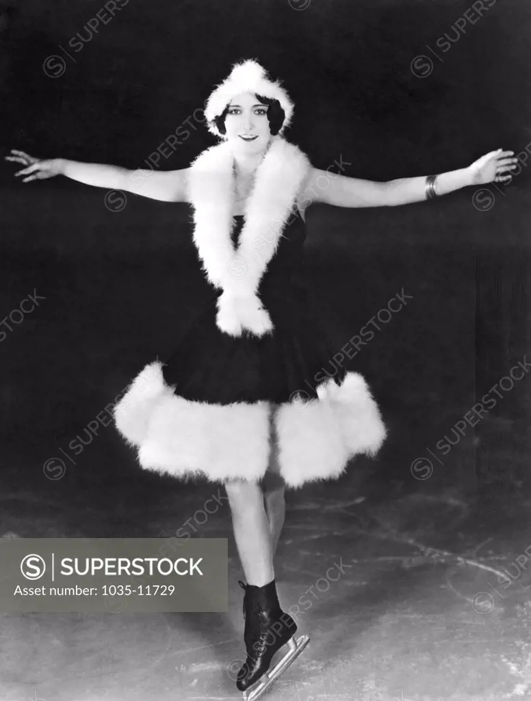Hollywood, California:  c.1930. Dorothy Sebastian is known as a fancy skater and a hockey player in the celebrity world of Hollywood.